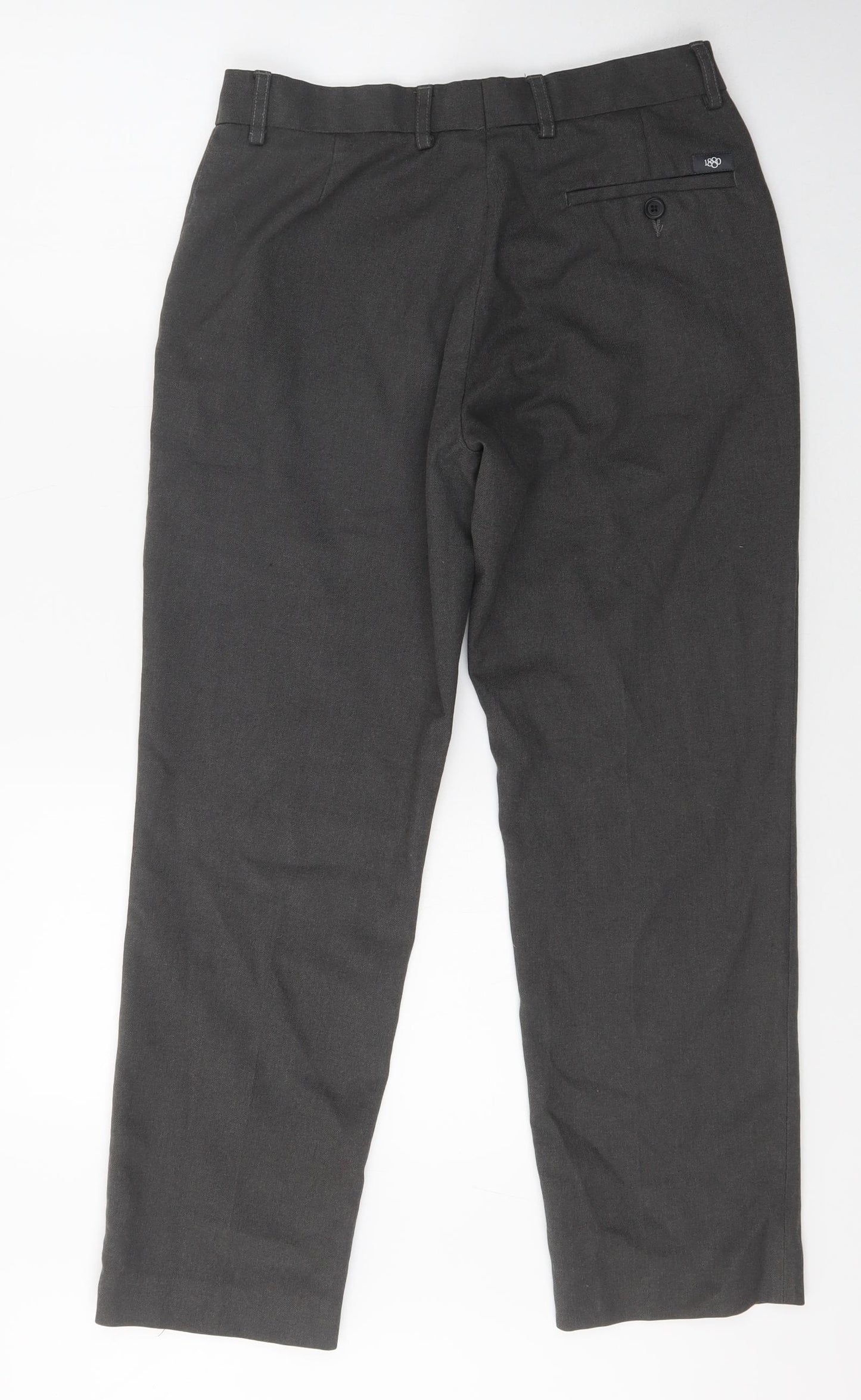 1880 club Mens Grey  Polyester Dress Pants Trousers Size 30 L26 in Classic Zip