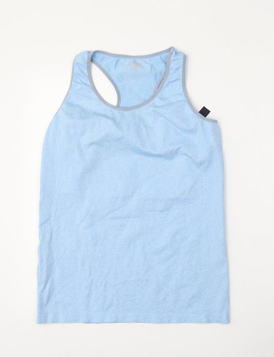 Dunnes Stores Womens Blue  Polyester Basic Tank Size M Round Neck