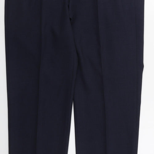 Dunnes Mens Blue  Polyester Dress Pants Trousers Size 36 L31 in Regular Hook & Eye