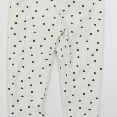 George Girls White Polka Dot Cotton Carrot Trousers Size 3-4 Years  Regular
