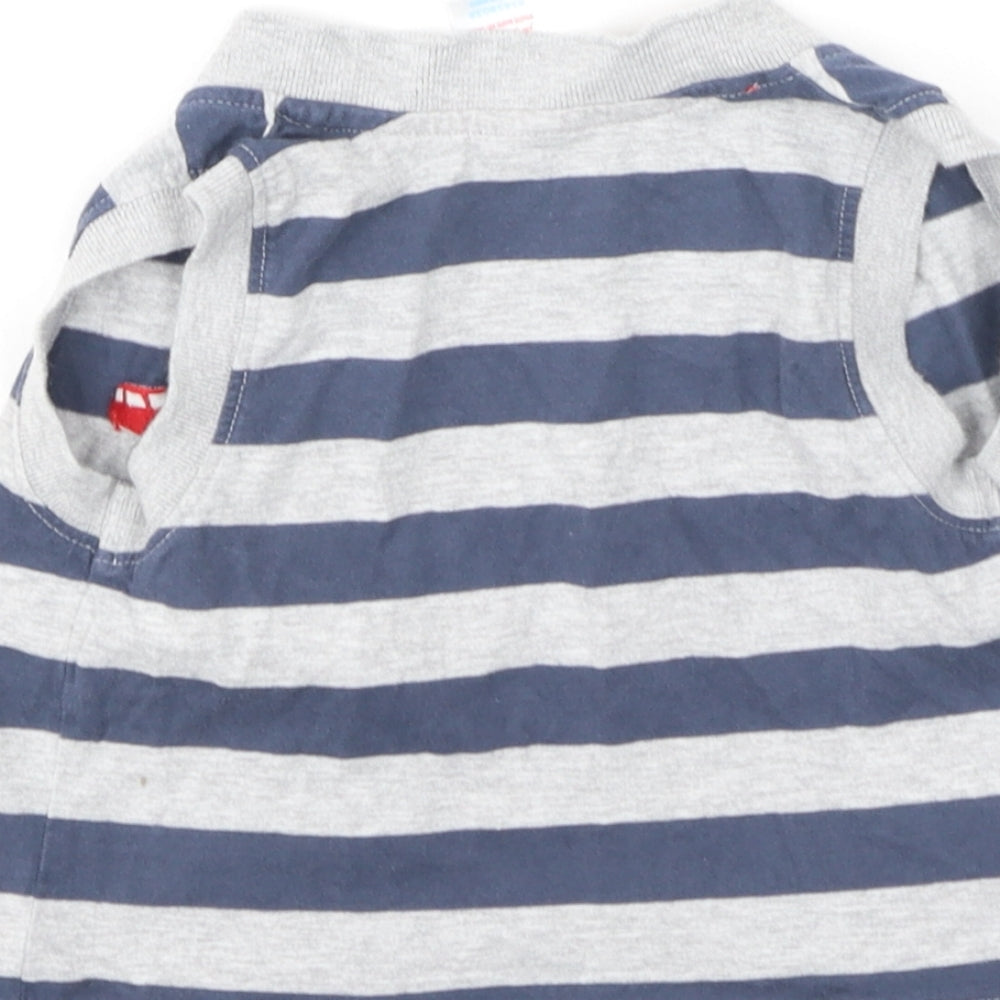 Urban rascals Boys Grey Round Neck Striped Cotton Cardigan Jumper Size 2-3 Years