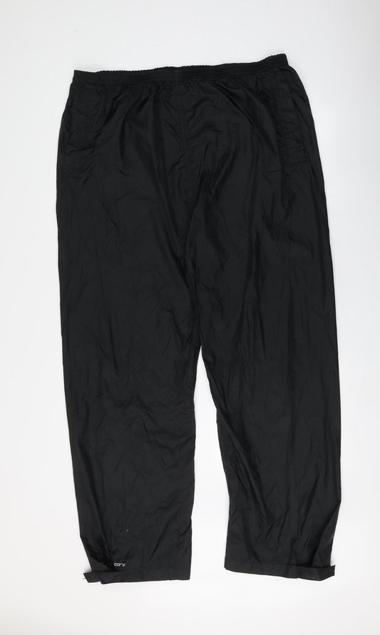 Mountain Warehouse Mens Black  Nylon Rain Trousers Trousers Size 46 in L30 in Regular