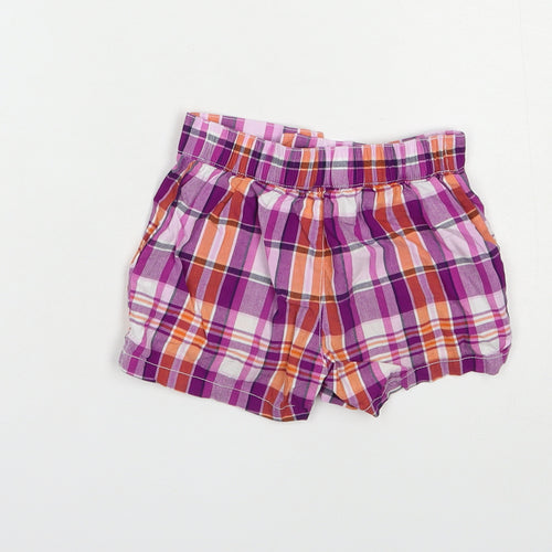 Gymboree Girls Purple Plaid Cotton Bermuda Shorts Size 4 Years  Regular Buckle
