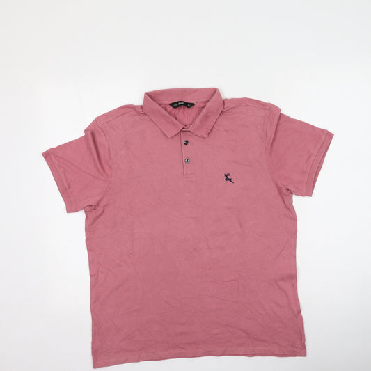 F&F Mens Red  Cotton  Polo Size M Collared