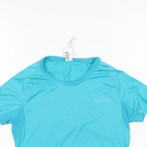 DECATHLON Mens Green  Polyester Basic T-Shirt Size XS Round Neck Pullover
