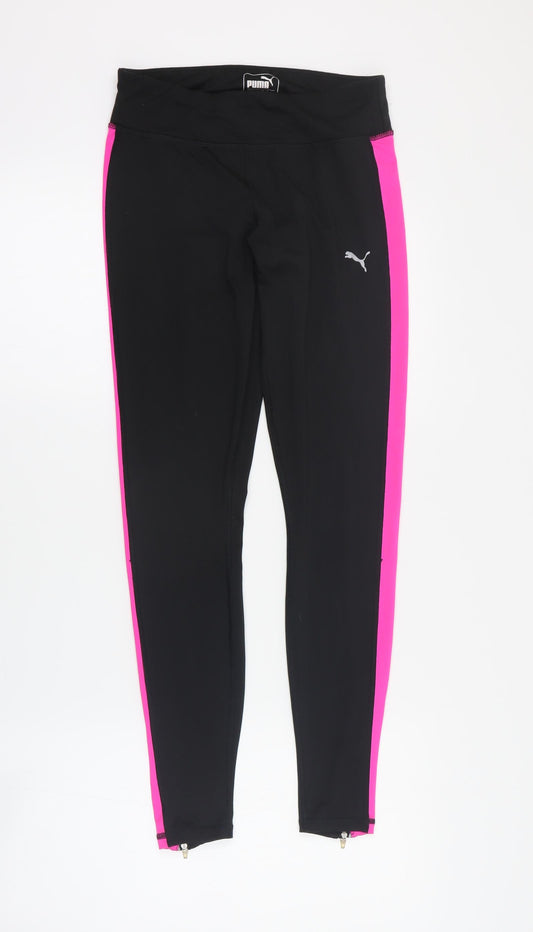 PUMA Womens Black  Polyester Cropped Leggings Size 8 L28 in Regular Pullover