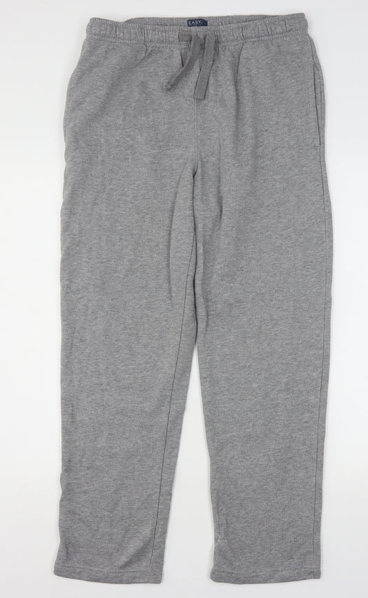 Easy Mens Grey  Polyester Sweatpants Trousers Size M L29 in Regular Drawstring