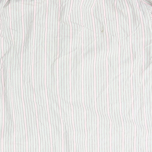 Magee Mens Ivory Striped Cotton  Dress Shirt Size 16 Collared