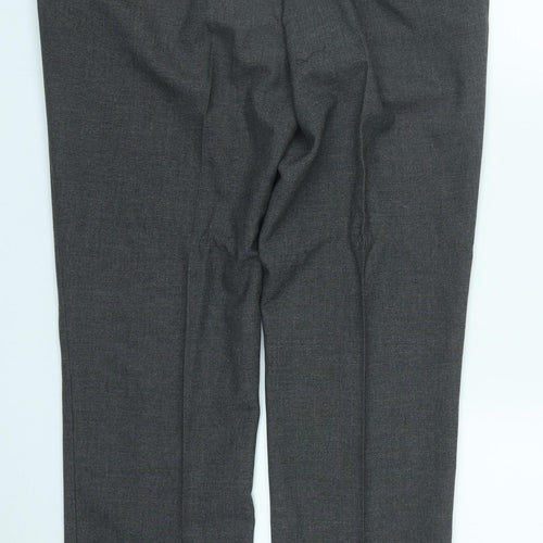 Matalan Mens Grey  Polyester Trousers  Size 32 in L30 in Regular Zip