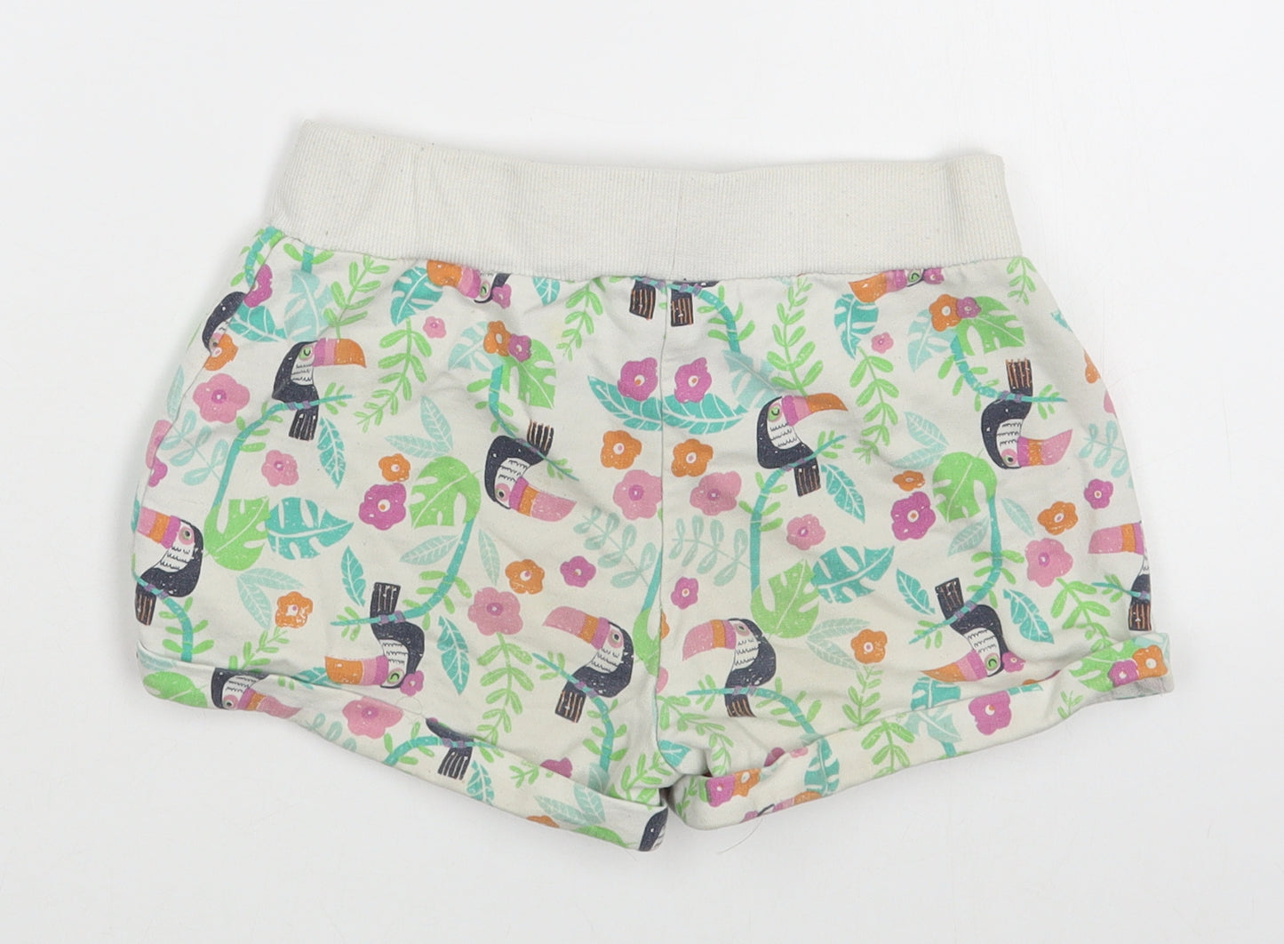 Dunnes Stores Girls Multicoloured Geometric Cotton Sweat Shorts Size 8 Years  Regular Tie