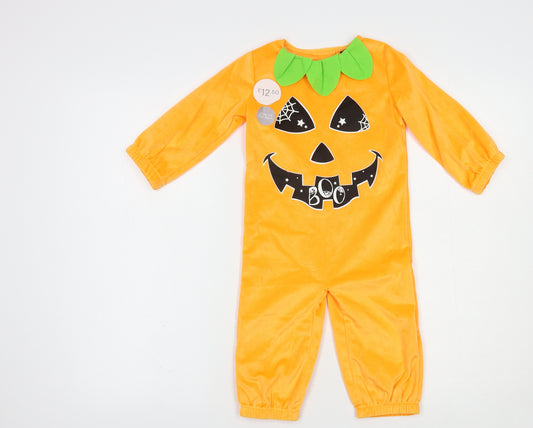 F&F Baby Orange  Polyester Babygrow One-Piece Size 18-24 Months  Snap - Halloween Fancy Dress