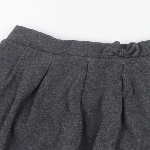 Marks and Spencer Girls Grey  Cotton Skater Skirt Size 11-12 Years  Regular Zip