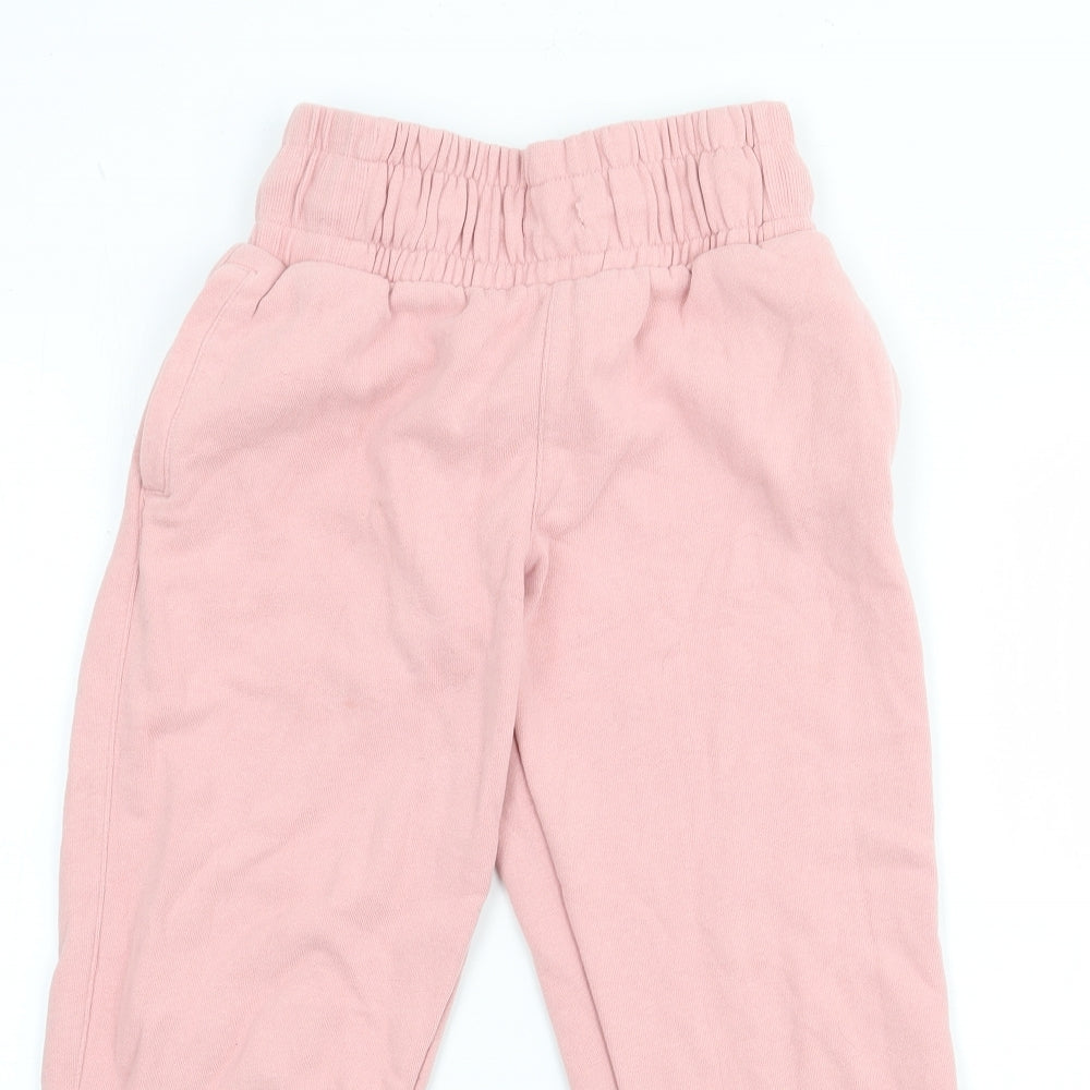 NEXT Girls Pink  Cotton Jogger Trousers Size 9 Months  Regular
