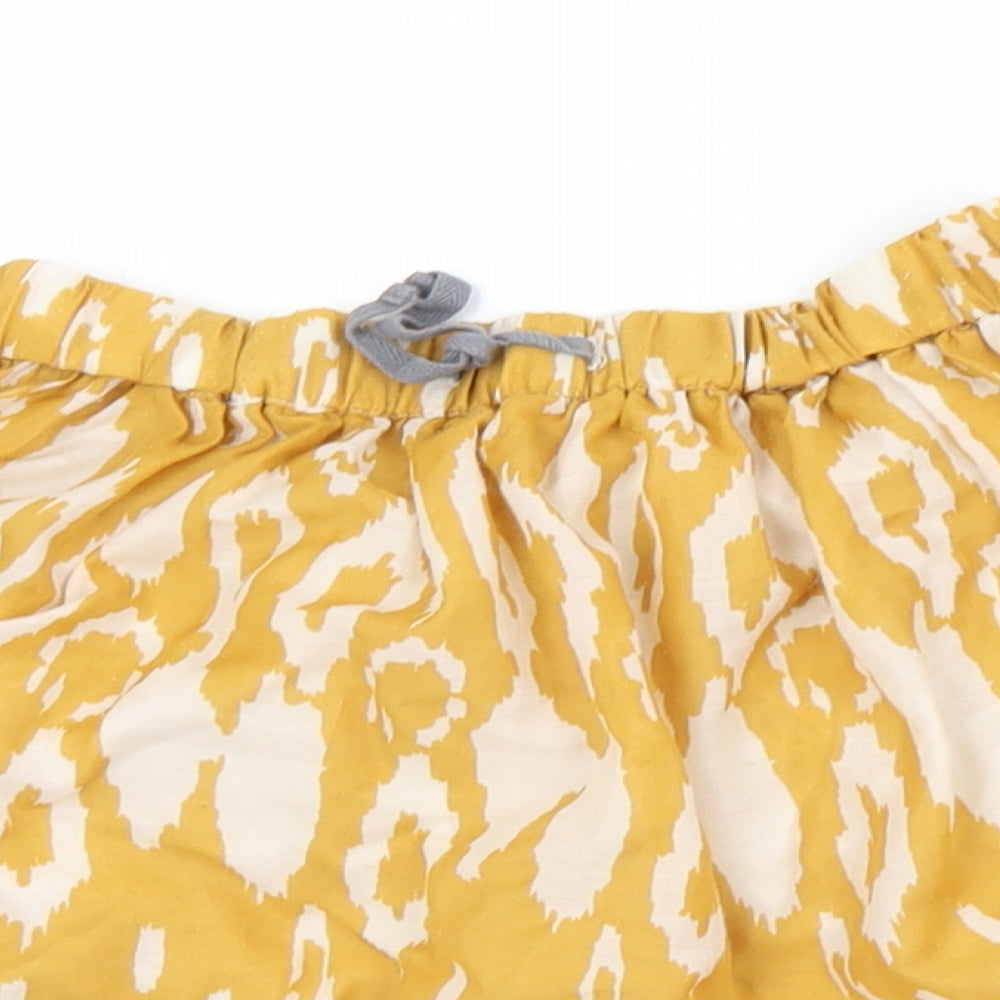 NEXT Girls Yellow Geometric Polyester A-Line Skirt Size 7 Years  Regular Drawstring