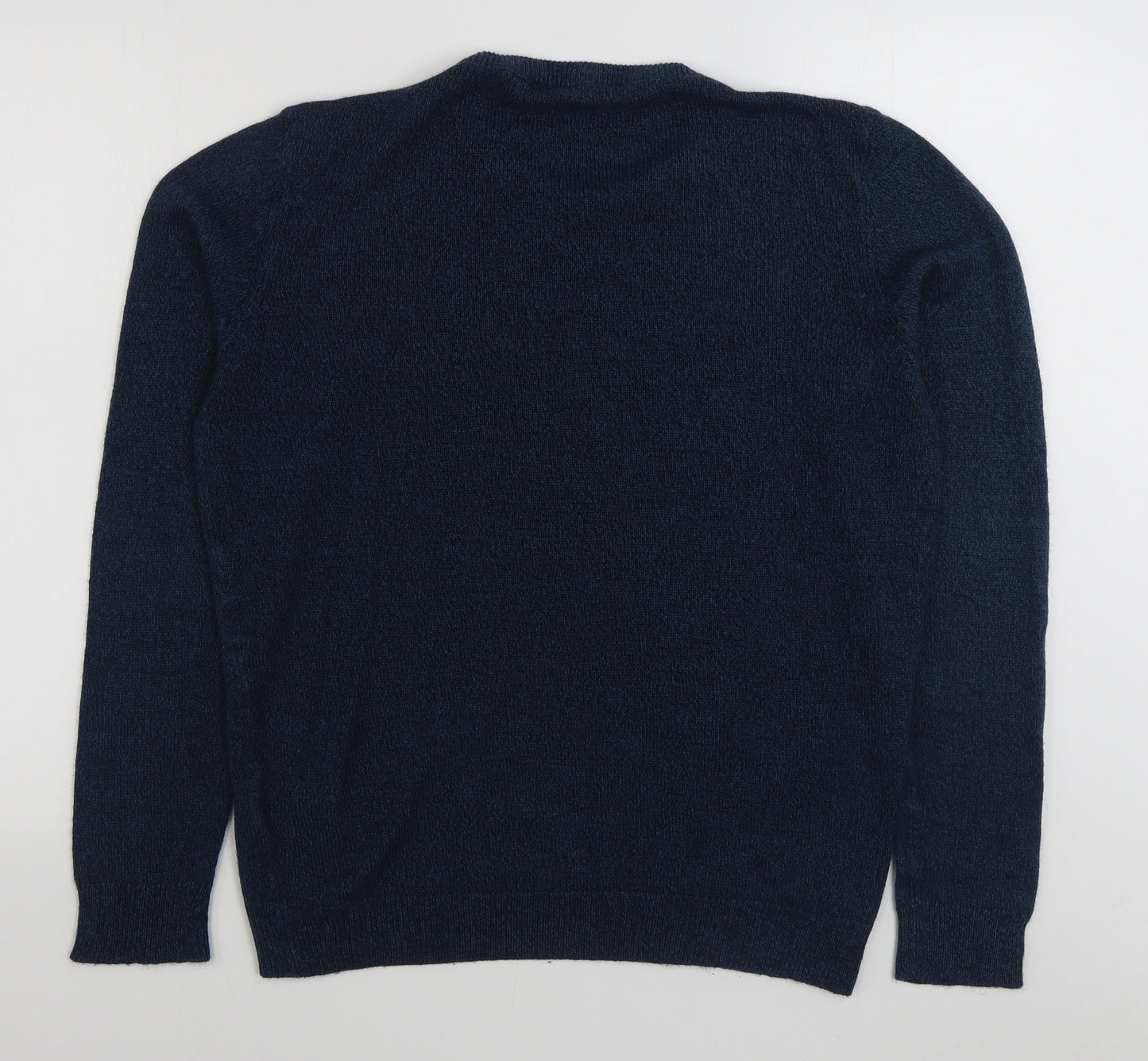 Kensington Mens Blue Round Neck  Acrylic Pullover Jumper Size L