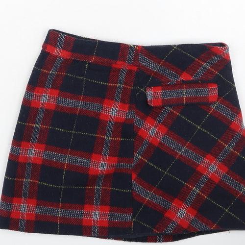 Dunnes Stores Girls Red Plaid Polyester Mini Skirt Size 10 Years  Regular
