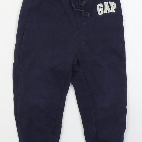 Gap Boys Blue  Cotton Sweatpants Trousers Size 2 Years  Regular Drawstring