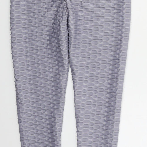 Preworn Womens Grey  Polyester Compression Leggings Size S L23 in Regular