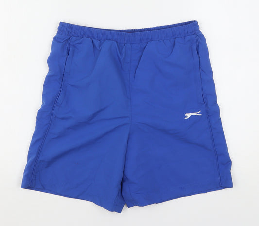 Slazenger Boys Blue  Polyester Bermuda Shorts Size 13 Years  Regular Drawstring - Swim Shorts