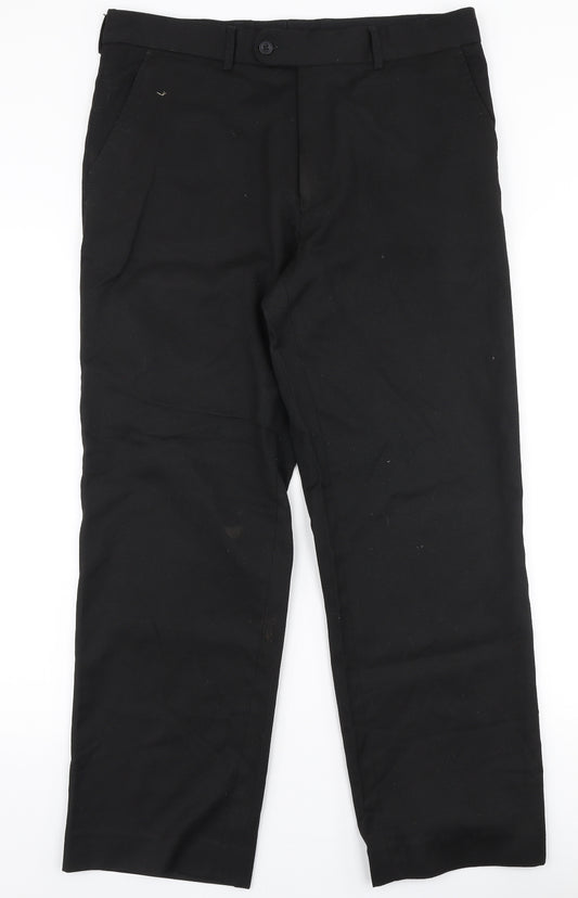 Taylor & Wright Mens Black  Polyester Trousers  Size 34 in L28 in Regular Zip