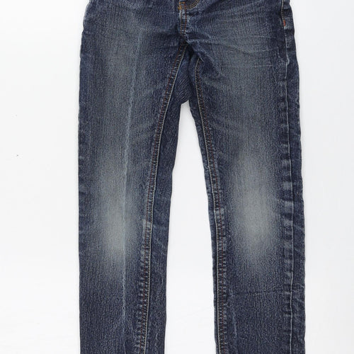 NEXT Girls Blue  Cotton Skinny Jeans Size 7 Years L20 in Regular