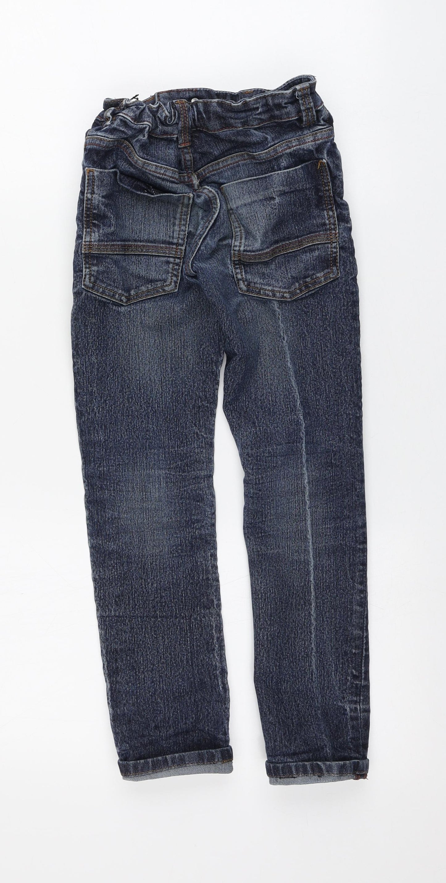 NEXT Girls Blue  Cotton Skinny Jeans Size 7 Years L20 in Regular
