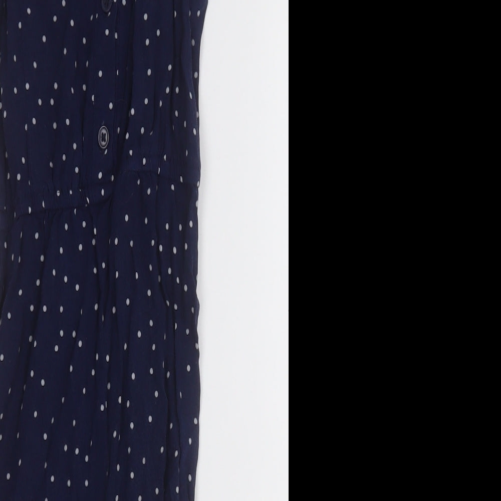 Primark Girls Blue Polka Dot Viscose Bodysuit One-Piece Size 5-6 Years L9 in Button