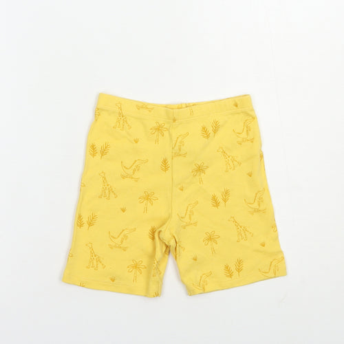 F&F Girls Yellow Geometric Cotton Sweat Shorts Size 2-3 Years  Regular  - Crocodile Print