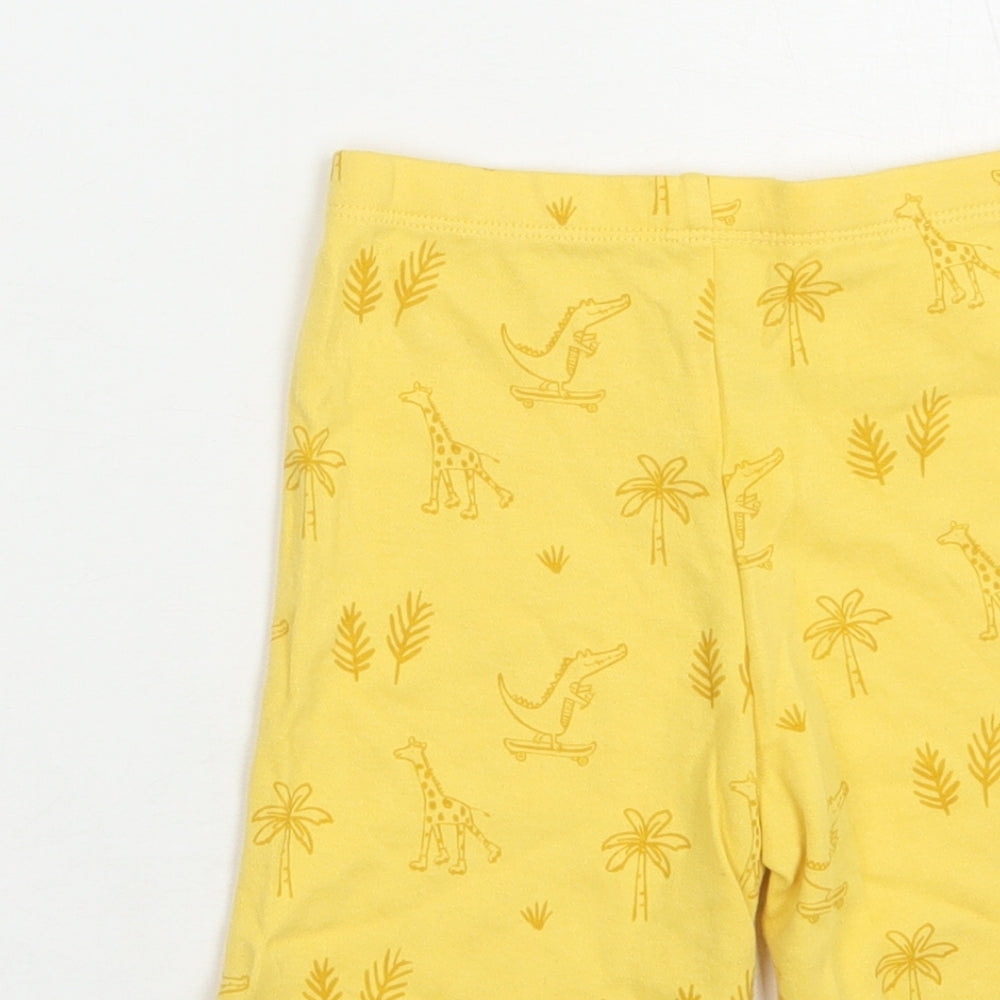 F&F Girls Yellow Geometric Cotton Sweat Shorts Size 2-3 Years  Regular  - Crocodile Print
