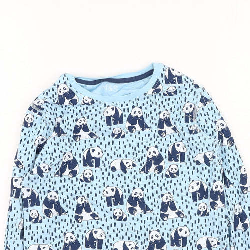 Marks and Spencer Girls Blue  Cotton Top Pyjama Top Size 11-12 Years   - pandas