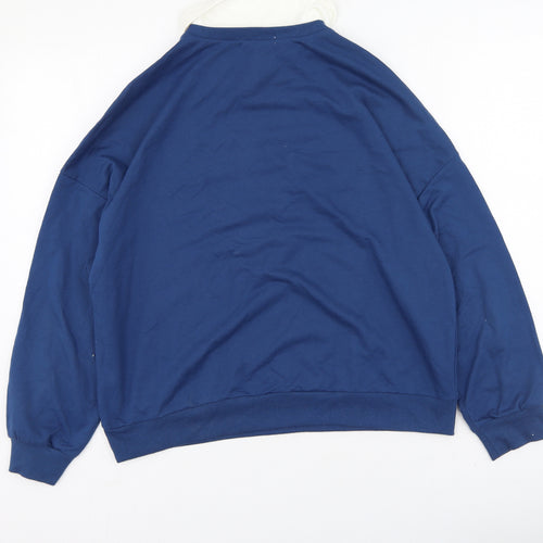 ROMWE Womens Blue  Polyester Pullover Sweatshirt Size M