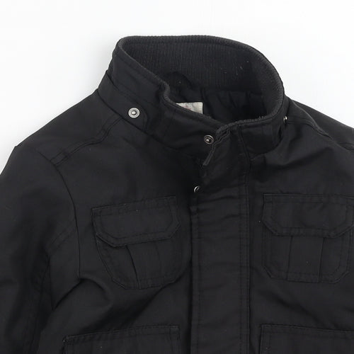 H&M Boys Black   Basic Coat Coat Size 4-5 Years