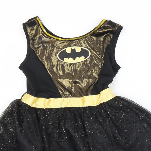 Batman Girls Black  Polyester Fit & Flare  Size 9-10 Years  Round Neck  - Batman Girls Fancy Dress