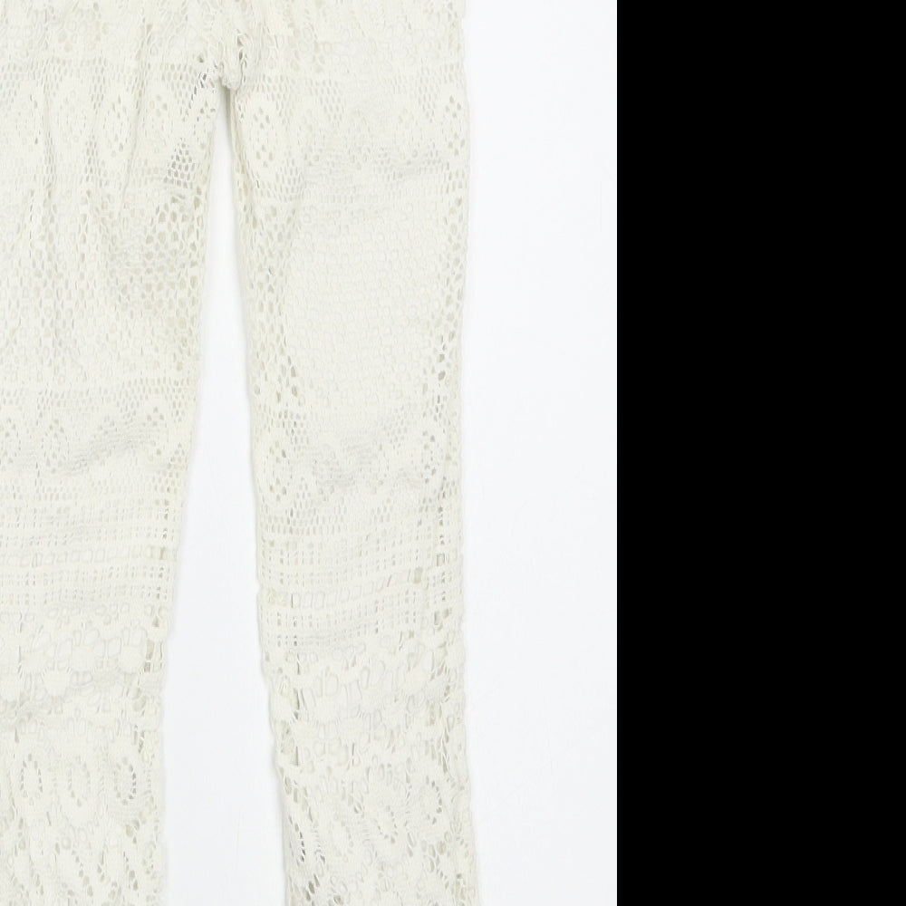 H&M Girls White  Cotton Jogger Trousers Size 3-4 Years  Regular
