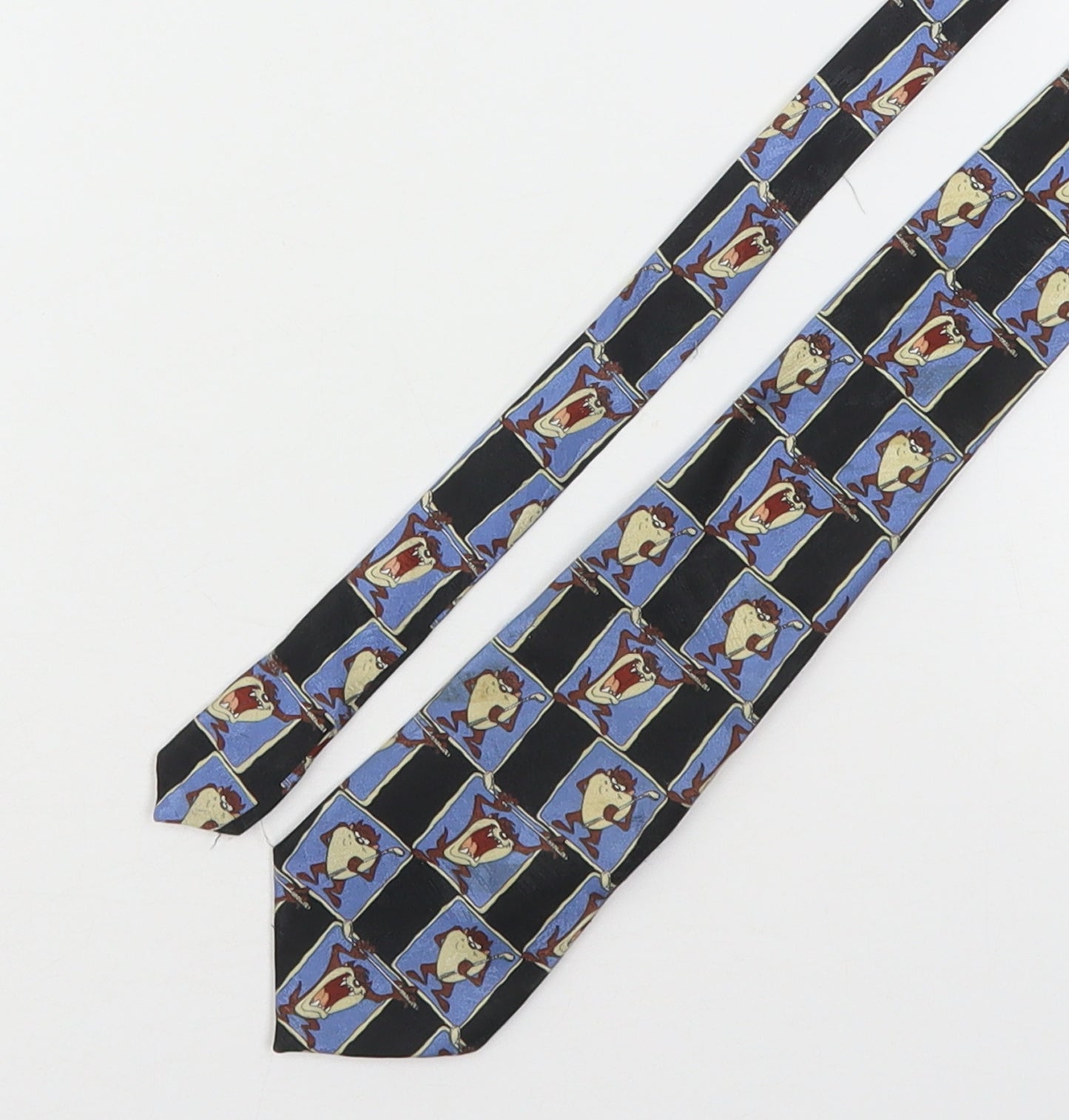 Looney Toons Mens Multicoloured Plaids & Checks Polyester Pointed Tie One Size - Tasmanian Devil