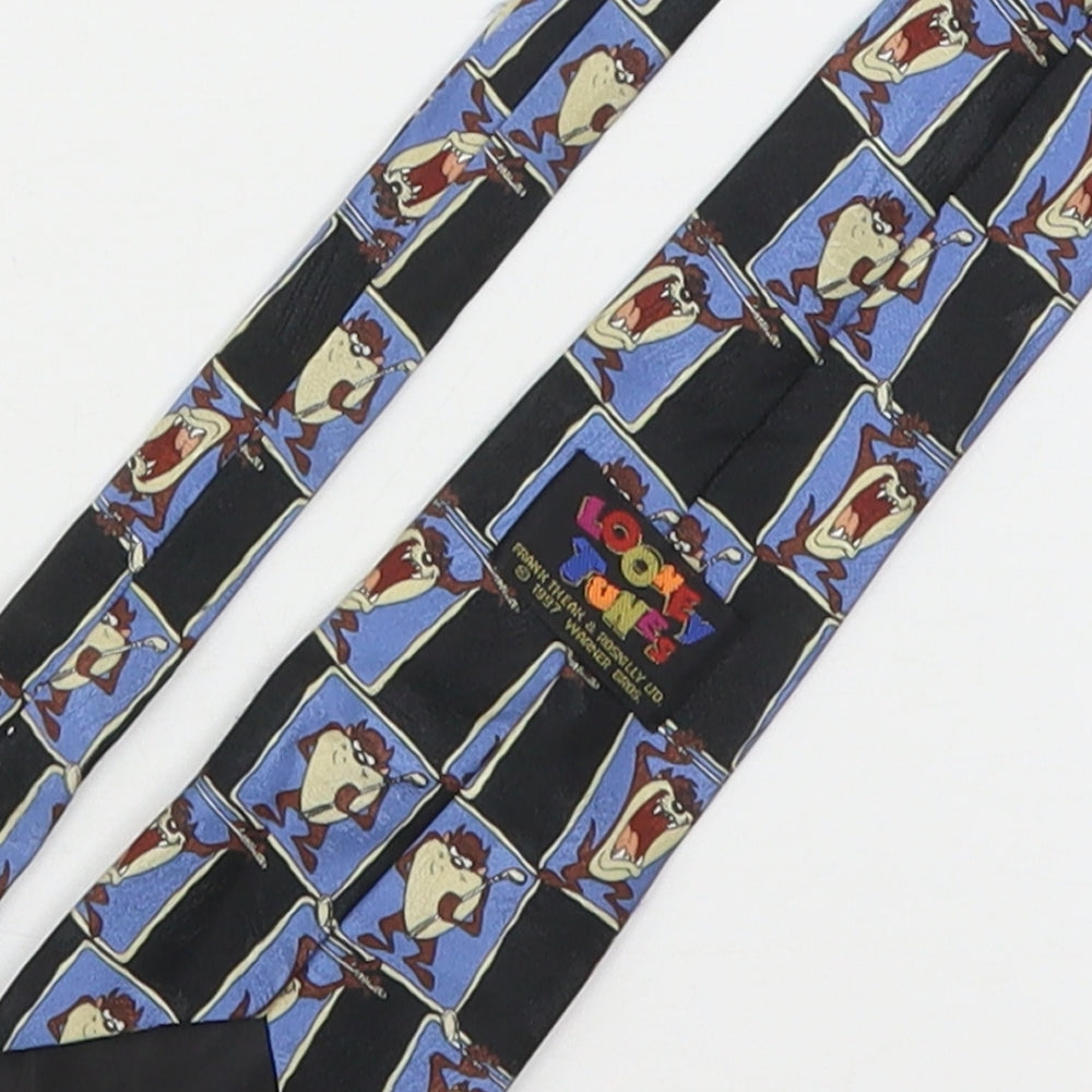Looney Toons Mens Multicoloured Plaids & Checks Polyester Pointed Tie One Size - Tasmanian Devil