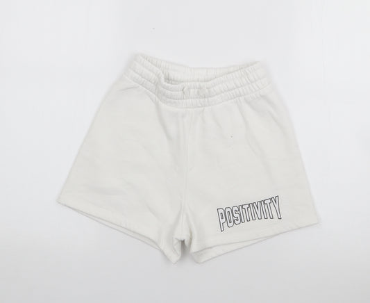 Dunnes Stores Boys White  Cotton Sweat Shorts Size 10-11 Years  Regular  - Positivity