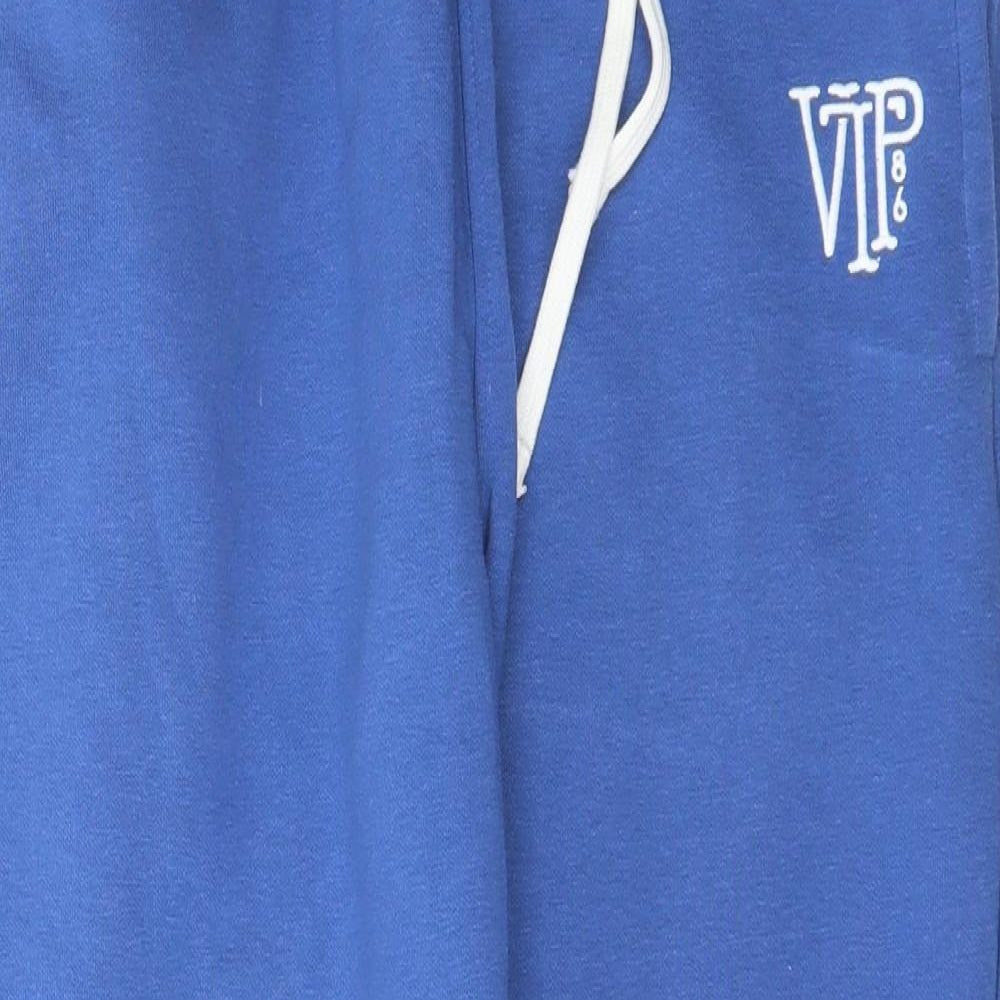 Varsity Team Players Mens Blue Striped Cotton Jogger Trousers Size L L25 in Regular Drawstring