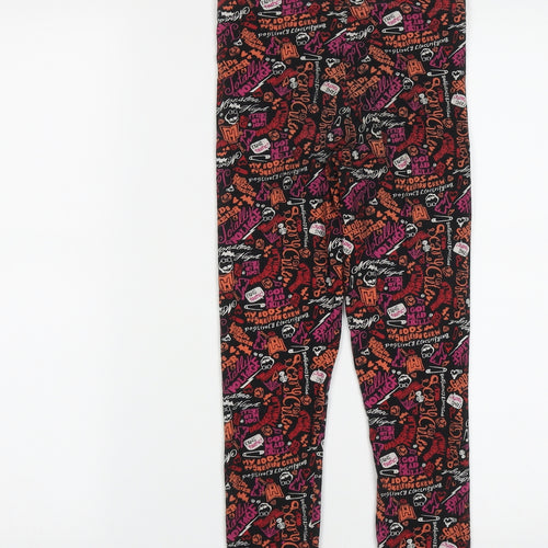 Monster High Girls Multicoloured Geometric Cotton Jegging Trousers Size 8-9 Years L21 in Regular