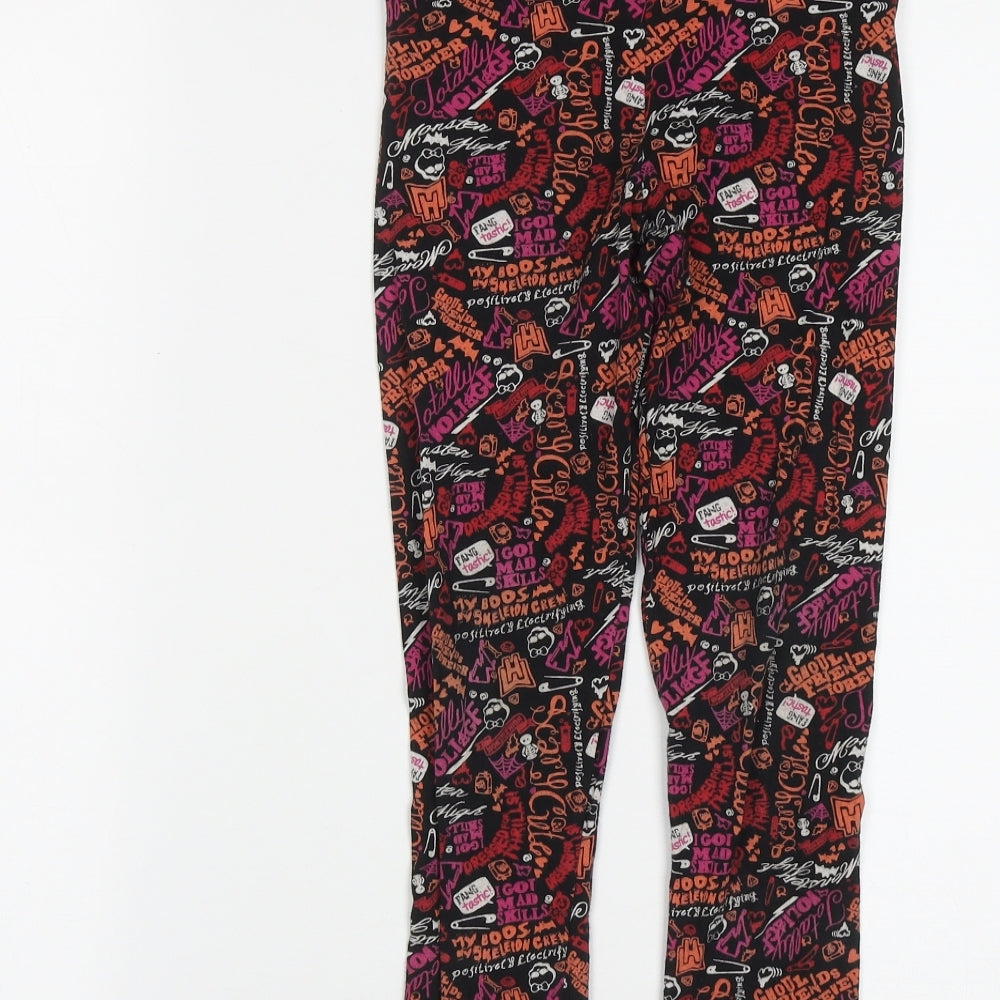 Monster High Girls Multicoloured Geometric Cotton Jegging Trousers Size 8-9 Years L21 in Regular