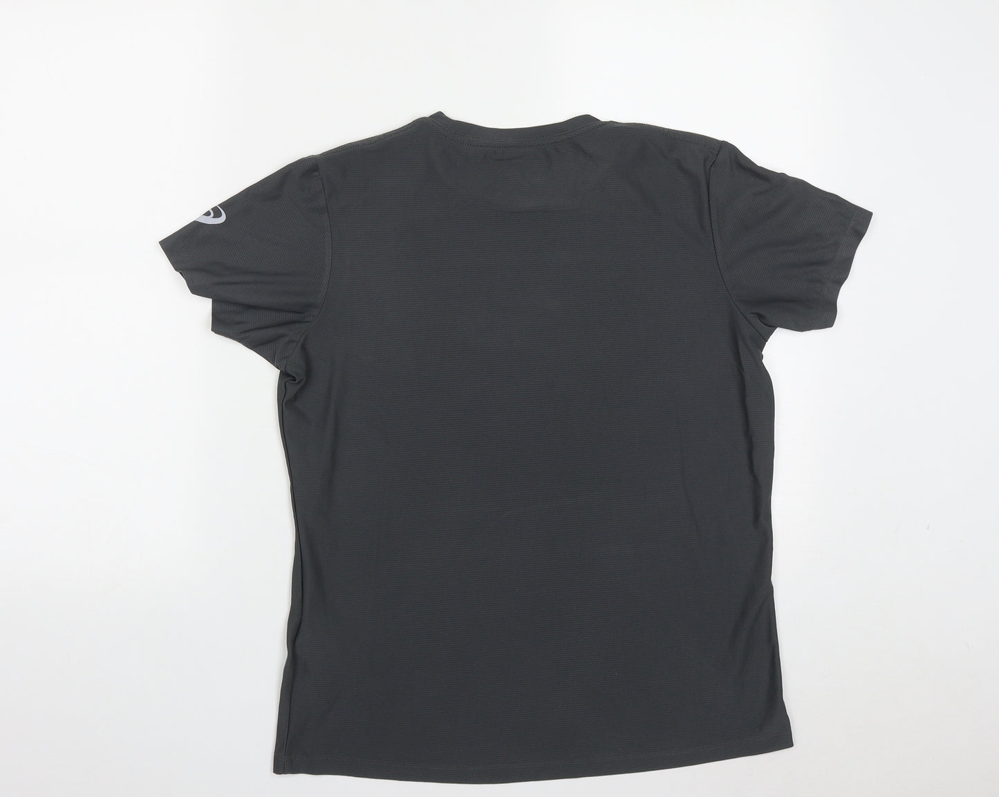 ASICS Mens Grey  Polyester Basic T-Shirt Size S Round Neck