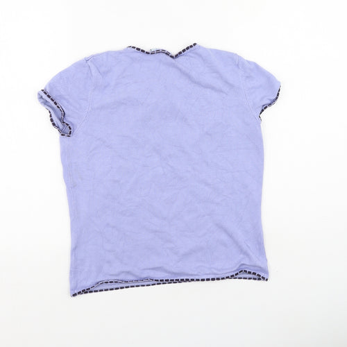 Anne Brooks Womens Purple  Viscose Basic T-Shirt Size 12 Round Neck