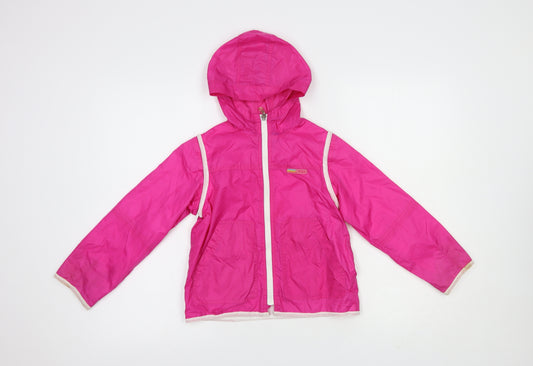 The Children's Place Girls Pink   Rain Coat Jacket Size 5-6 Years  Zip