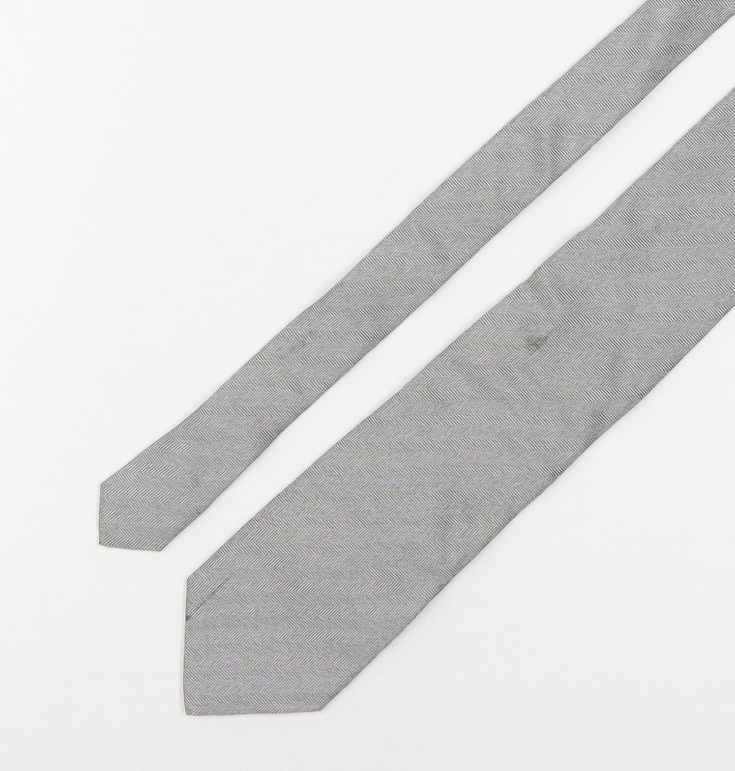 Tie Rack Mens Grey Striped Silk Pointed Tie One Size