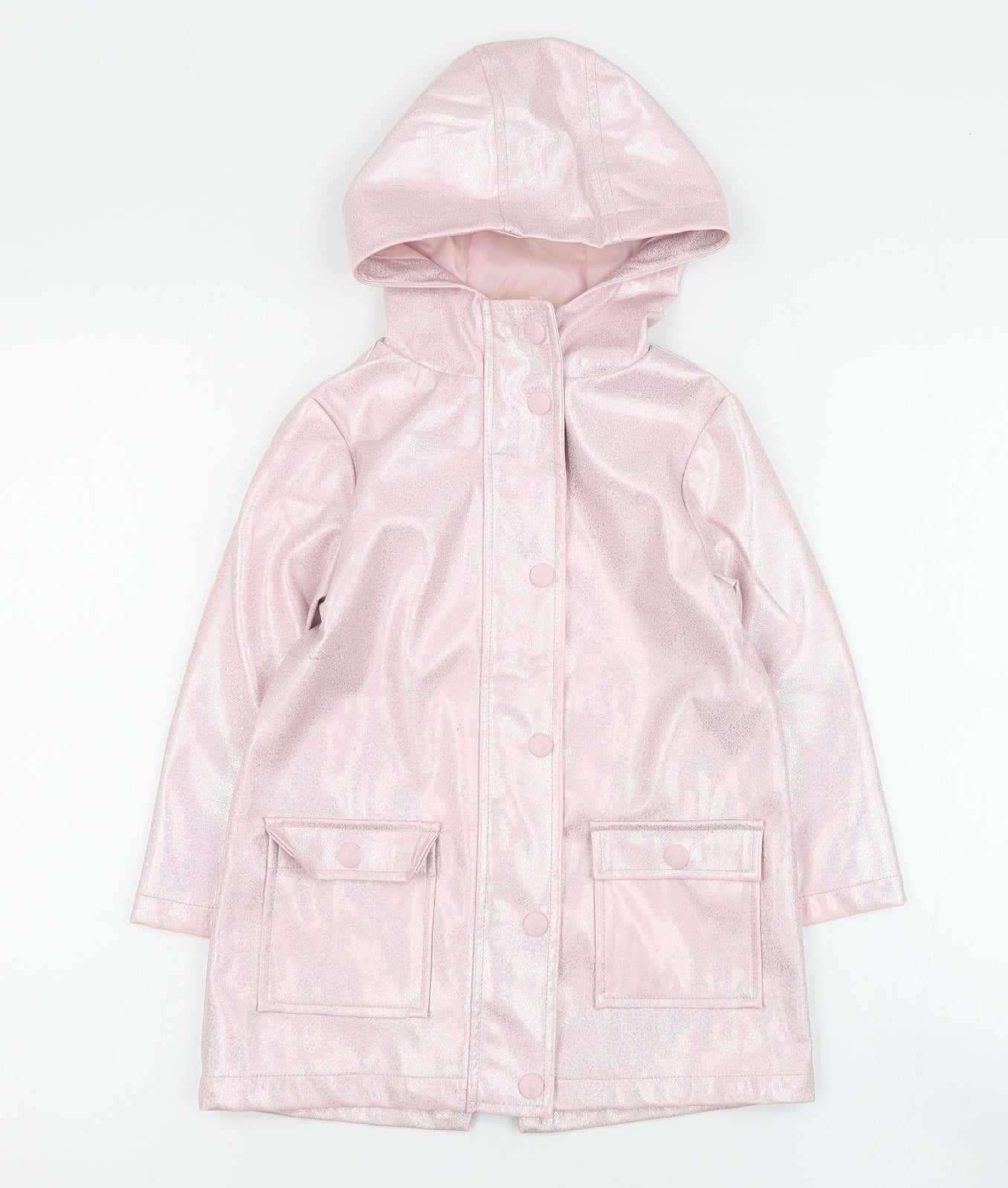 Matalan Girls Pink Rain Coat Coat Size 4 Years Zip Preworn Ltd