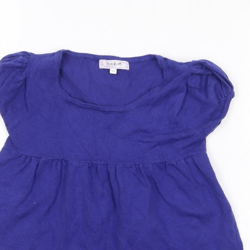 Miss Evie Girls Blue  Cotton Fit & Flare  Size 8-9 Years  Round Neck