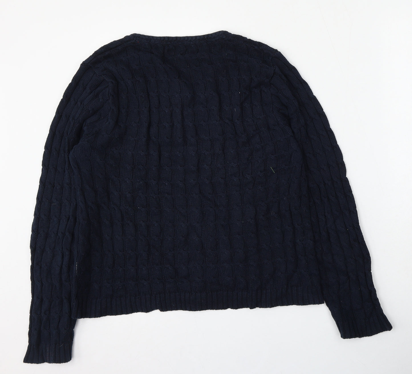 Kangol Womens Blue Round Neck  Cotton Pullover Jumper Size 16