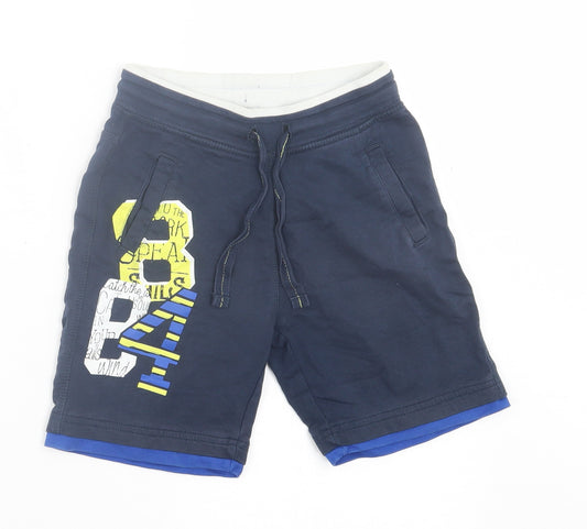 Boboli Boys Blue  Polyester Bermuda Shorts Size 6 Years  Regular Tie