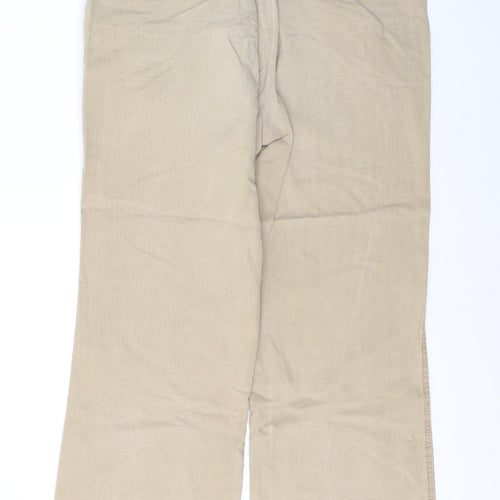 Pemus Mens Brown  Cotton Trousers  Size 34 L29 in Slim Button
