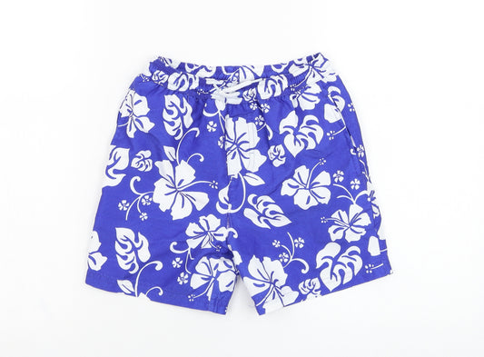 NEXT Boys Blue Floral Polyester Sweat Shorts Size 7 Years  Regular  - Swimwear
